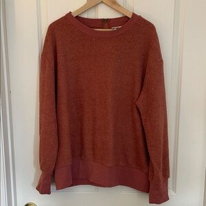 Ava & Viv Rust Textured Crewneck Sweatshirt